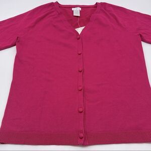 Jaclyn Smith Knit Button Down Top Sz S NWT